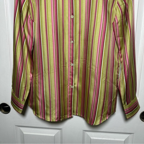 Jones New York Signature Multicolor Striped 100% Silk Size Small Office Preppy - Picture 4 of 14